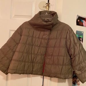 Army Green Cropped Puffer